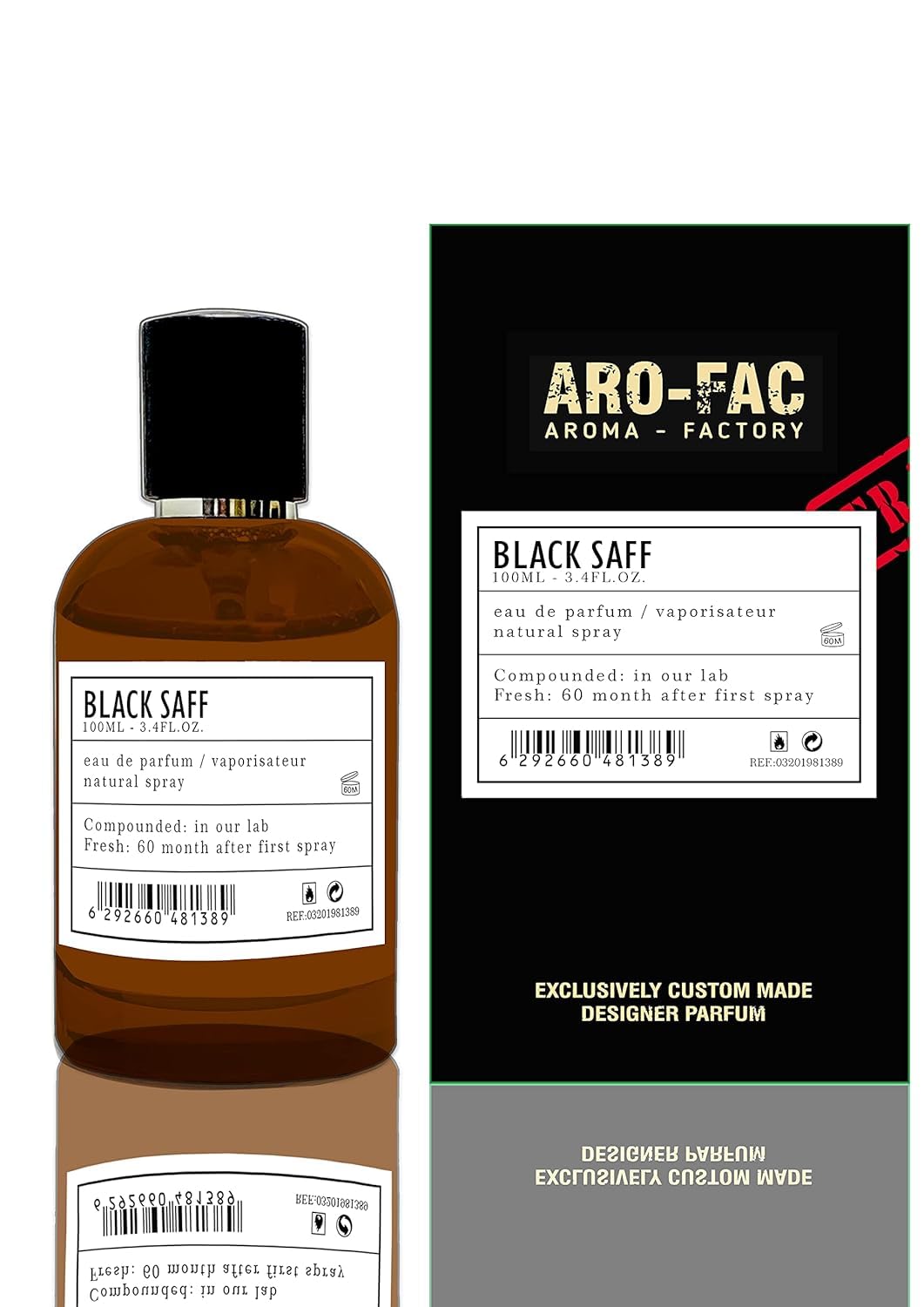 A.M Dhamma Aro-Fac Black Saff EDP 100ml - Long Lasting Perfume for Men