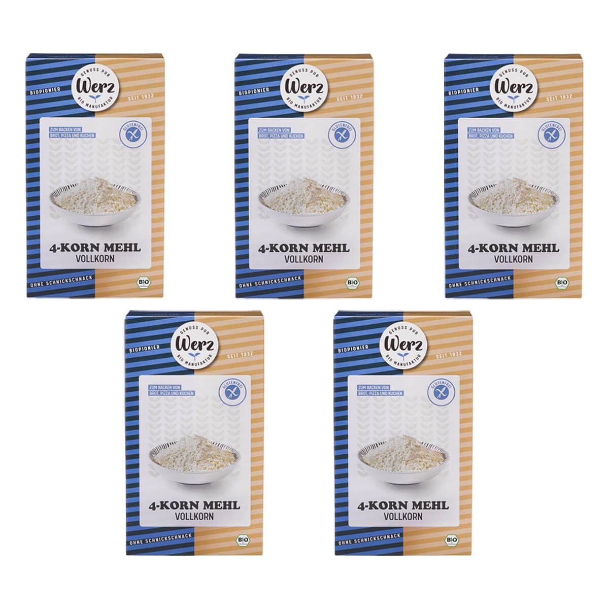 Werz - 4-Korn-Mehl glutenfrei - 1000 g - 5er Pack