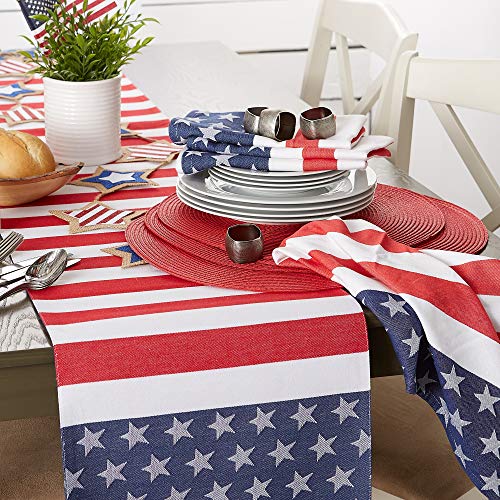 Dii Classic Woven Tabletop Collection, Indoor/Outdoor Placemat Set, Round, 15" Diameter, Tango Red, 6 Piece #TOP5