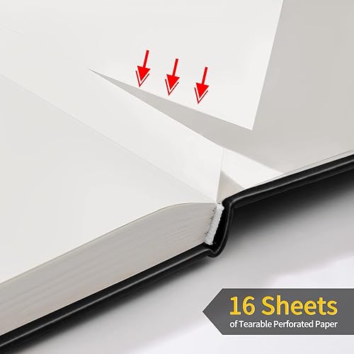 Miniatura 4 de Annecy Cuaderno de diario en blanco, mediano de 5.5 x 8.25, 160 páginas de papel de escritura de 100 GSM, cubierta de piel sintética negra A5 con