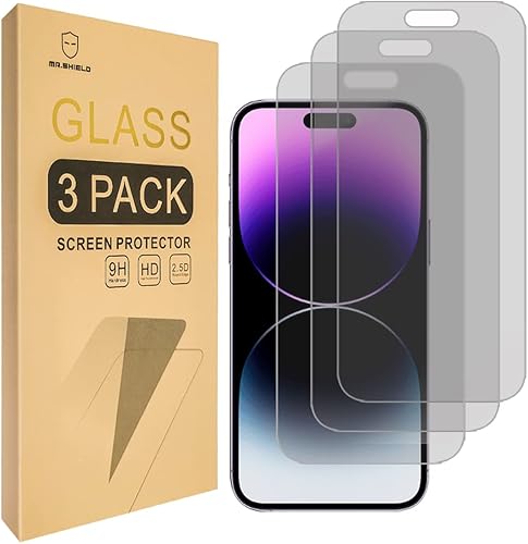 Mr.Shield Paquete de 3 Protector de pantalla de privacidad compatible con iPhone 14 Pro Max vidrio templado antiespía protector de pantalla disponible en Yaxa Peru