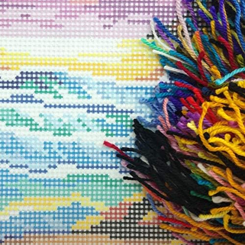 Brvsk Landscape Embroidery Kit for Adults and Beginners — Tropical Sunset 16″ × 16″ with Clear, Precise Printed Design on Cotton Canvas; Includes 2 Needles, Yarn, and Easy-Read Chart image 4