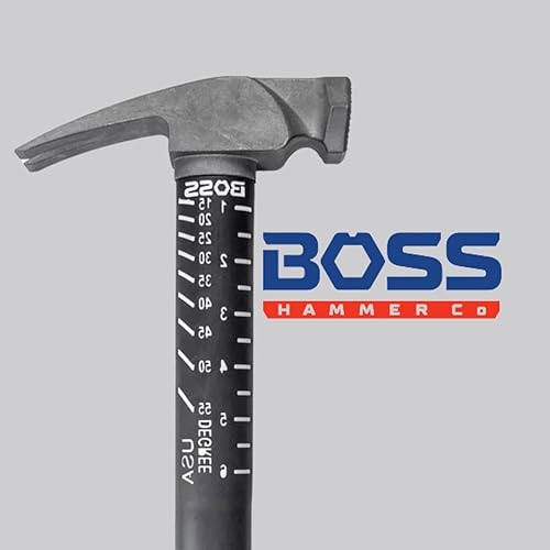 Miniatura 5 de Boss Hammer Martillo de titanio Ti64 de grado de construcción de 14 onzas con mango de fibra de vidrio resistente que absorbe los golpes, agarre