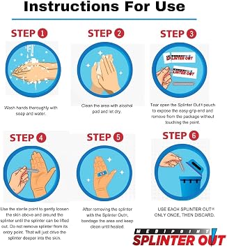 Splinter Out Splinter Remover 10 Count (Pack of 2) | Fast, Painless Splinter Removal | Essential First Aid for Home, Work, Travel & Camping | Ideal for Hiking, Woodworking, Gardening & Outdoors