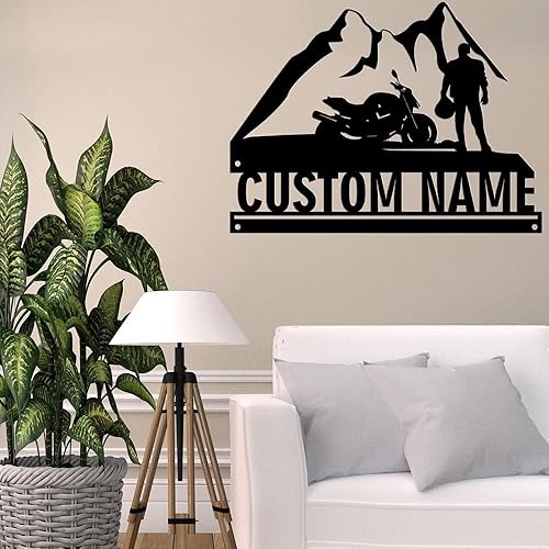 Miniatura 37 de Letrero de metal personalizado para pared de motocicleta con bandera de EE. UU., letrero de metal personalizado para motocicleta, garaje, regalo