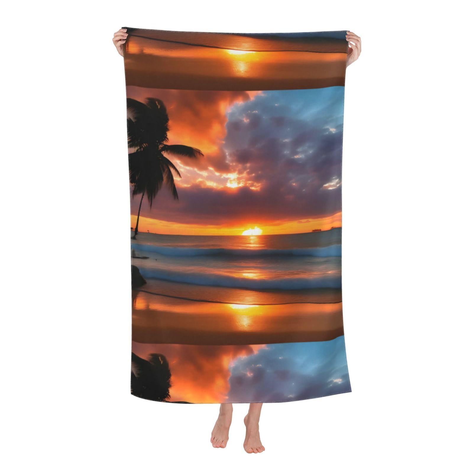 Cbaaghh Sunset Beach Print Adult Beach Towels,Beach & Pool Towel,Beach Towels,Towels For Camping