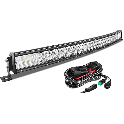 Willpower 42 inch 540W Curved LED Light Bar 7D Lens Spot Flood Combo Beam Triple Row LED Work Driving Lights Wiring Harness Kit for Off Road Vehicle AWD SUV 4WD 4x4 Pickup,12V 24V DT Waterproof