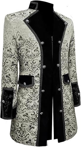 Miniatura 2 de Chaqueta medieval steampunk para hombre, disfraz victoriano de vampiro pirata