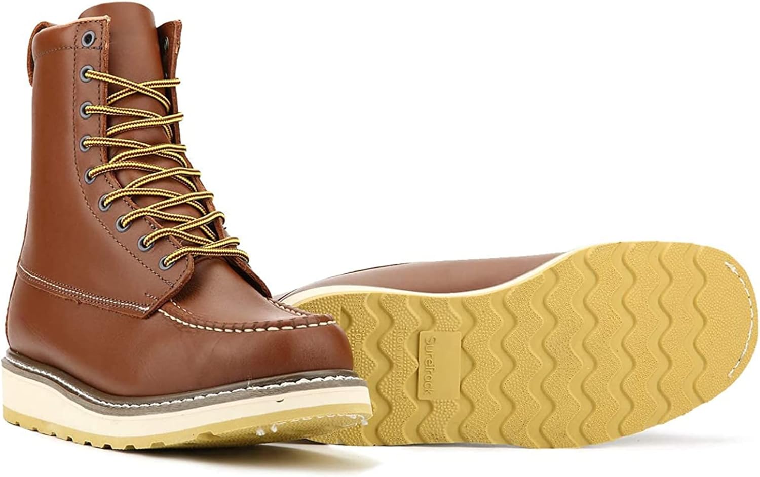 Work Boots for Men, 6" & 8" SureTrack Soft Toe Slip Resistant Moc Toe Mens Work Boots 84994/86994 - Image 4