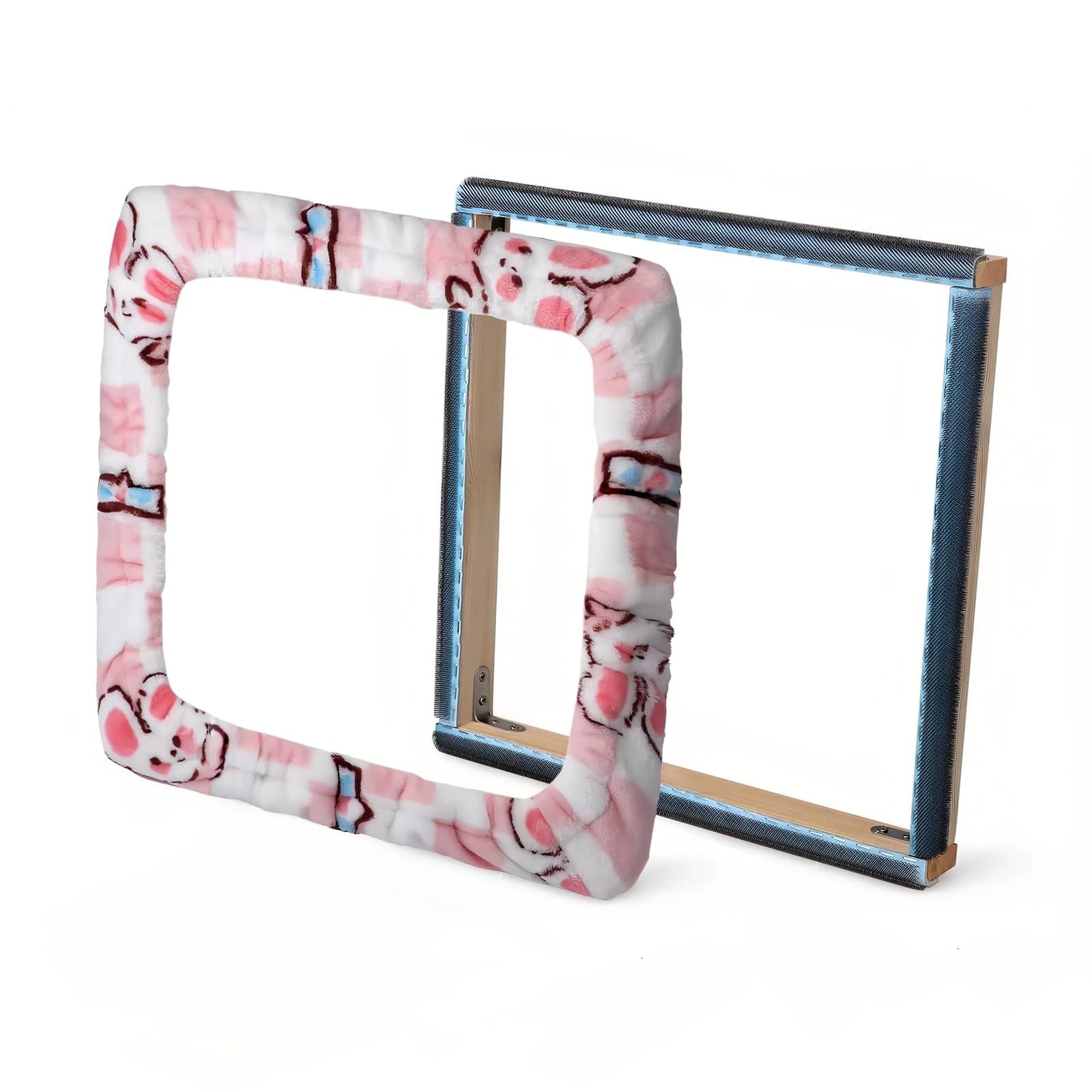 Photo 1 of Punch Needle Frame 11.8" x 11.8" Gripper Strip Rug Hooking Frame with Frame Flannel Cover Perfect for Embroidery
