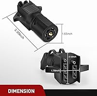 Vista 95 de Nilight Adaptador de remolque de hoja plana de 7 vías a 4 vías, carcasa de nailon resistente a prueba de agua, conector de cableado de 7 pines a 4