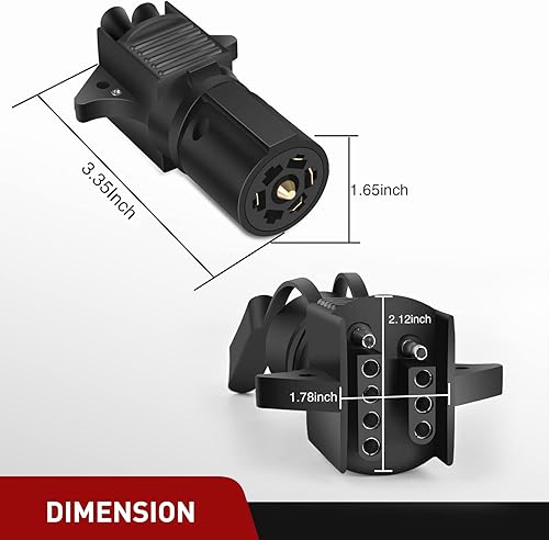 Miniatura 95 de Nilight Enchufe de remolque RV de 7 pines, extremo macho resistente, 7 vías redondo, receptáculo de empalme, accesorios de repuesto para enganche