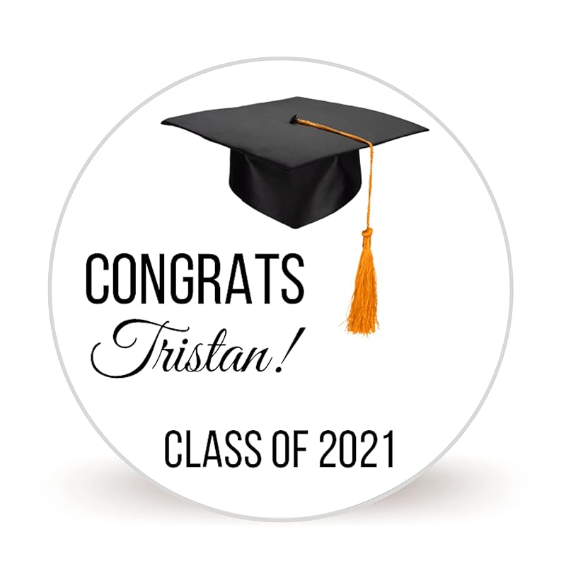 Sheet of 20 Personalized Graduation 2" Stickers Circle
