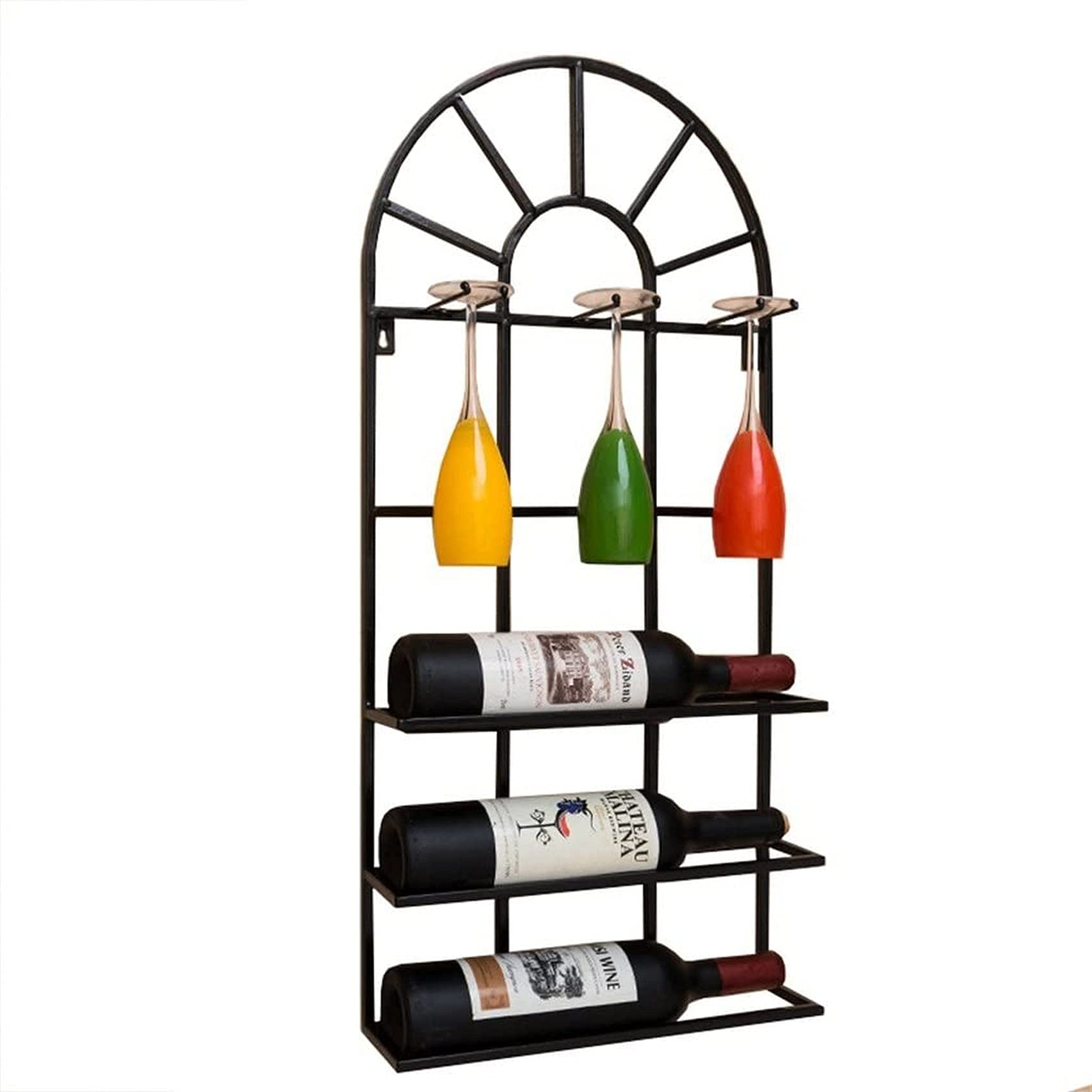 Tenture murale armoire à vin en métal noir de haute qualité pour salon