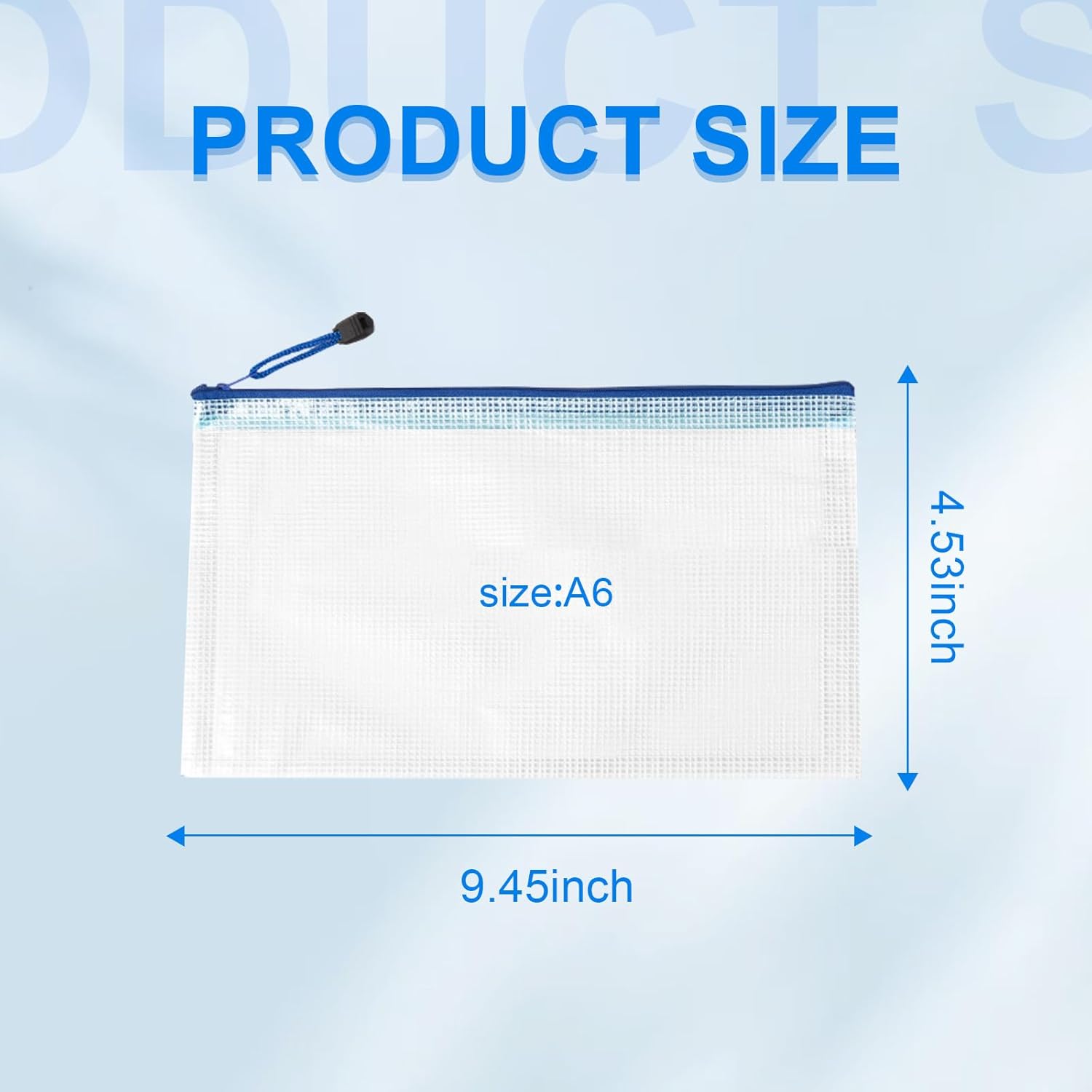 100 Pcs A6 Mesh Zipper Pouch Multipurpose Waterproof Pencil Bags 9.4" x 4.5" Small Mesh Zipper Pouches for School Office Supplies Organization, Multicolor Puzzle Bags 10 color