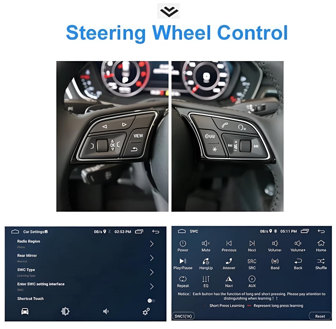 Car radio Android 14 - Toyotta Camry 2015-2017, Apple CarPlay and Android Auto, touch tactile 9 channels, multimedia system HD without film | Wi-Fi, RDS, DAB+ (T4 (4 GB/64 GB) 8 cœurs 5G QLED)