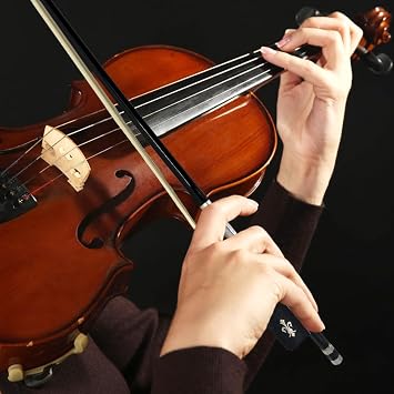 4/4 Viola bow Carbon Fiber Ebony Frog Natural bow hair Well Balanced Lightweight Strong Fleur de lis Inlay