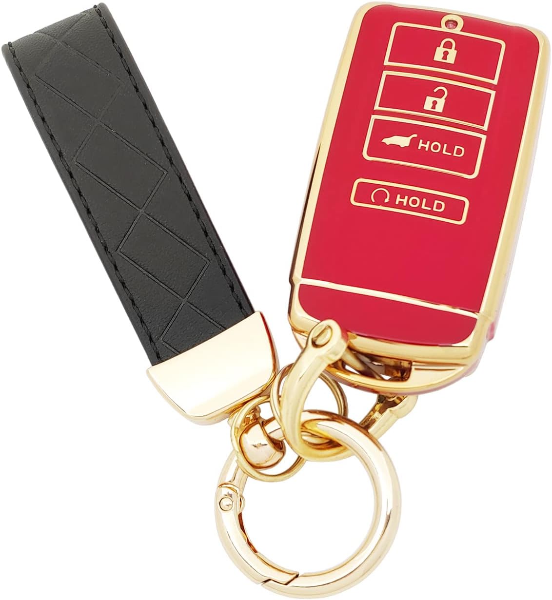 TPU Protective Key Fob Cover Case Compatible with Acura RLX RDX MDX ILX TLX PLX NSX TL Smart Remote Key Fob (Red)