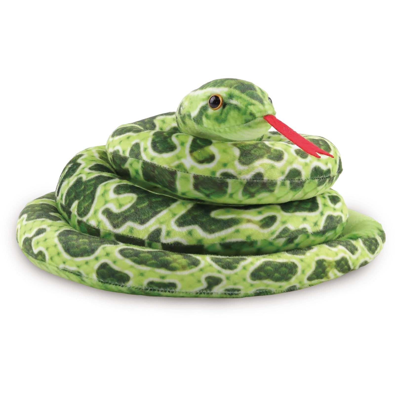 DtgEcd 160cm Realistic Snake Plush Toy, Snake Stuffed Animal, Lifelike Large Snakes Stuffed Animal for Kids, (Green)