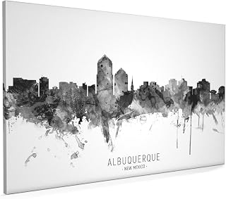 Albuquerque New Mexico Skyline Box Canvas Print with City Name -11667
