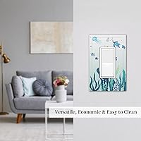 Vista 7 de Tortugas Marinas de Pared Océano Hierba Medusas Peces Algas Marinas Burbujas Placa de Pared Individual Rocker/Decora 1 Gang Cubierta de Interruptor