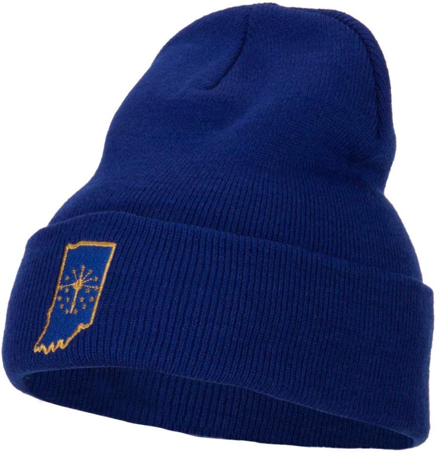 e4Hats.com Indiana State Flag Map Embroidered Long Beanie