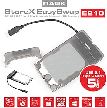 DARK DK-AC-DSE210, Storex E210 2.5 USB 3.1 Type-C SATA I/ II / III SSD / SSHD / HDD Disk Kutusu