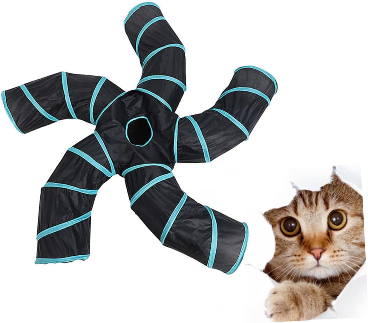 Foldable Cat Tunnel Toy Way Interactive Pet Tube Toy for Cats and Kittens Fun and Creative Playtime Space-Saving Design for Indoor Use for