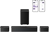 ULTIMEA 5.1 Barra de Sonido con Dolby Atmos, Sistema de Sonido Envolvente 3D, Barra de Sonido para TV con Subwoofer, 2 Altavoces Traseros, Soundbar Bluetooth 5.3 con Graves Ajustables, Poseidon D60 U2520