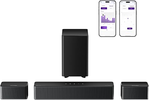 ULTIMEA Barra de sonido 5.1, sistema de sonido envolvente Dolby Atmos de 410 W para TV, barras de sonido 3D para Smart TV con subwoofer, sonido