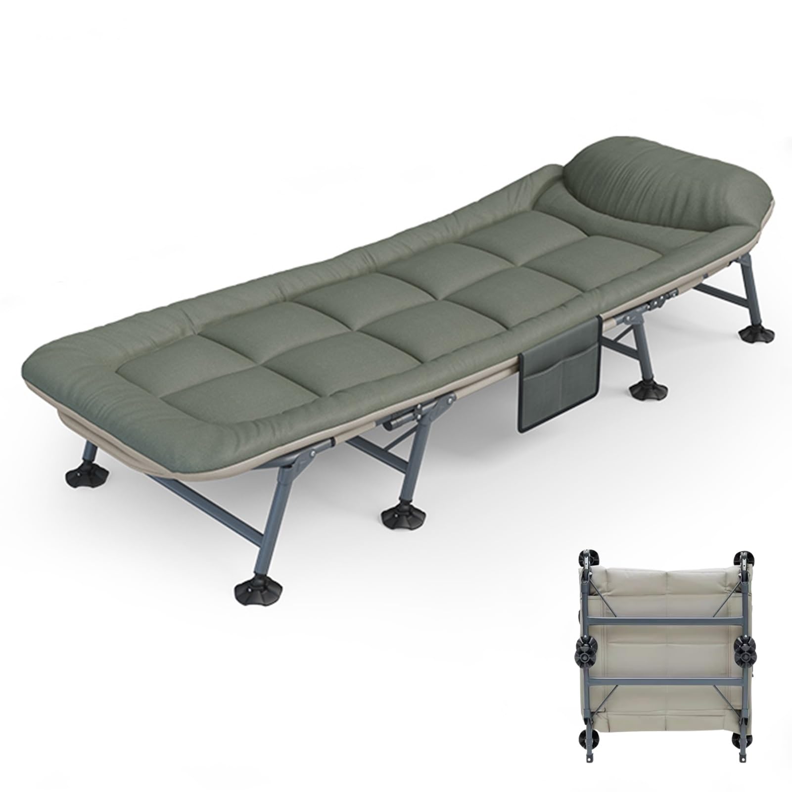 Lit De Camping Pliant Avec Matelas Détachable Dossier