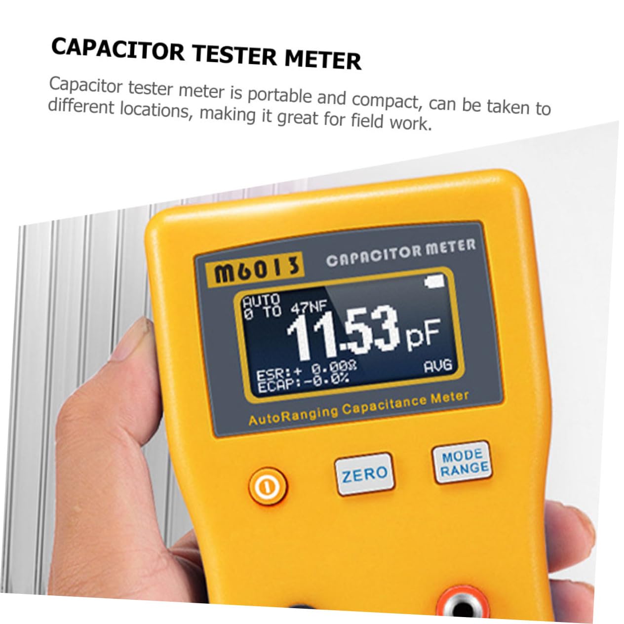 Gadpiparty Capacitor Tester Auto-ranging Digital Measuring Device for Accurate Capacitor Readings Portable for Field Work for Hobbyists Professionals Compact Design