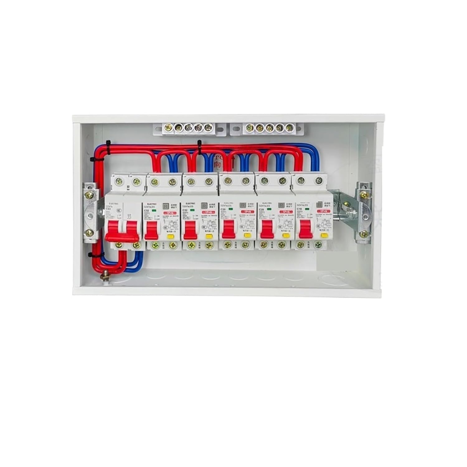 Dual-Wire Connection for Household Distribution Boxes, Complete Wiring System, mounting and Concealed mounting.(Conceal-2way-4square2line)