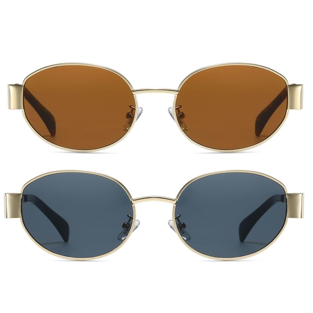 Xpectrum Vintage Retro Oval Sunglasses for Womens Mens