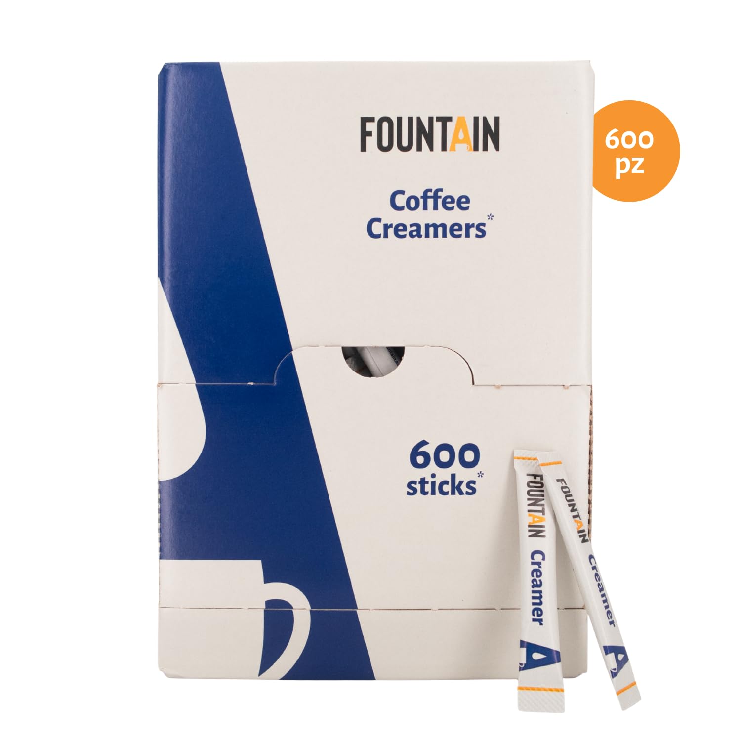 Fountain – Bustine di latte in polvere – Monodosi da 2,5 g in una scatola dispenser – per una tazza di caffè o tè – 2,5 g × 600 bustine