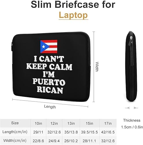 Miniatura 2 de Funda protectora para laptop con texto en inglés "I Can't Keep Calm I'm Puerto Ricane", funda protectora para laptop, maletín de transporte para