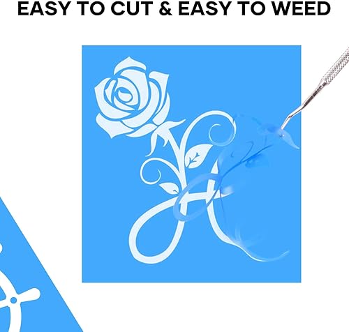 Miniatura 5 de HTVRONT Stencil - Vinilo adhesivo permanente, 12 pulgadas x 50 pies, color azul claro, compatible con máquina de corte Cricut y máquina Silhouette