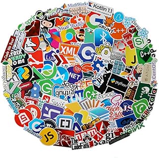 108 Pcs Hackers IT Logo Waterproof Stickers - Programming Language Series Stickers