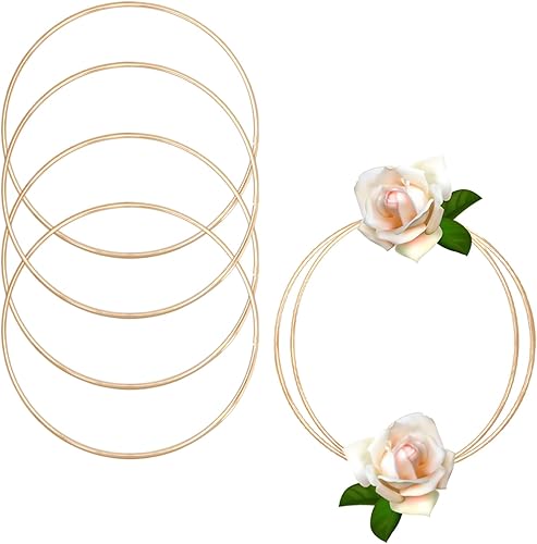 10 anillos de metal, aros de macramé floral, centro de mesa de aro floral de 4 pulgadas, atrapasueños, suministros para manualidades, manualidades,