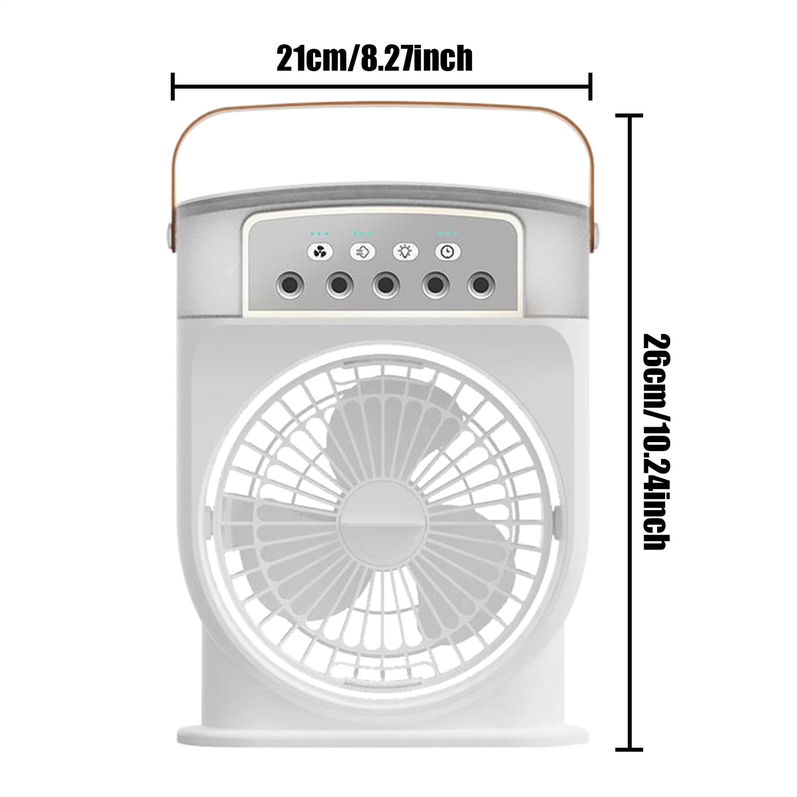 Generico Ventilatore Nebulizzatore Portatile,Ventilatore Nebbizzatore ad Acqua - Ventilatore ad Aria con 5 Ugelli e Serbatoio 600ml per Esterno Spiaggia Casa Yoga Usi