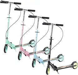 Patinete Profissional Freio Apoio De Pé Ajustável O Guidão - Preto