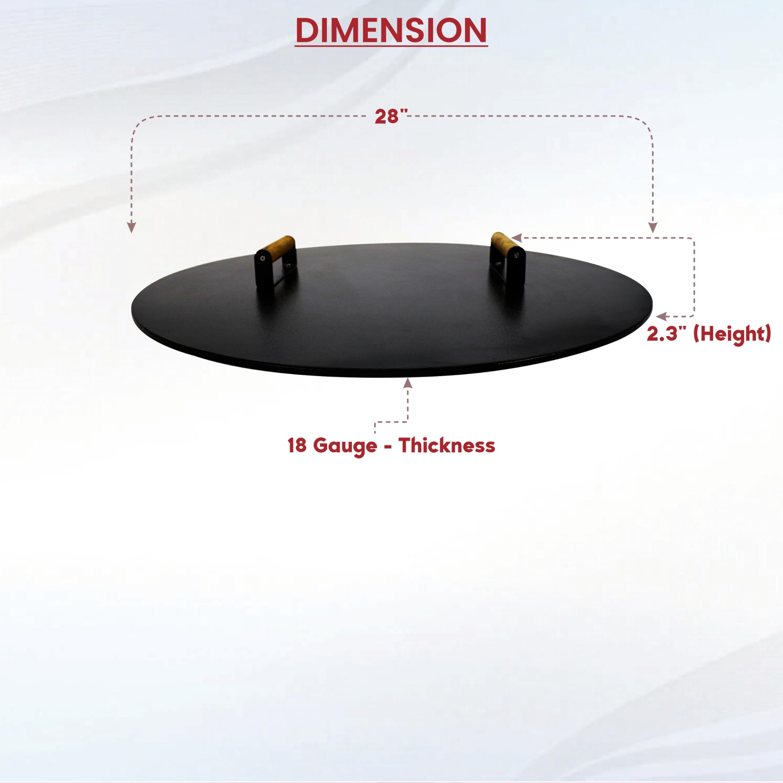 Sonret Fire Pit Lid Round – 28 Inch Carbon Steel Metal Flat Fire Pit Cover Convenient for Fire Pit Inside Up to 26 Inch