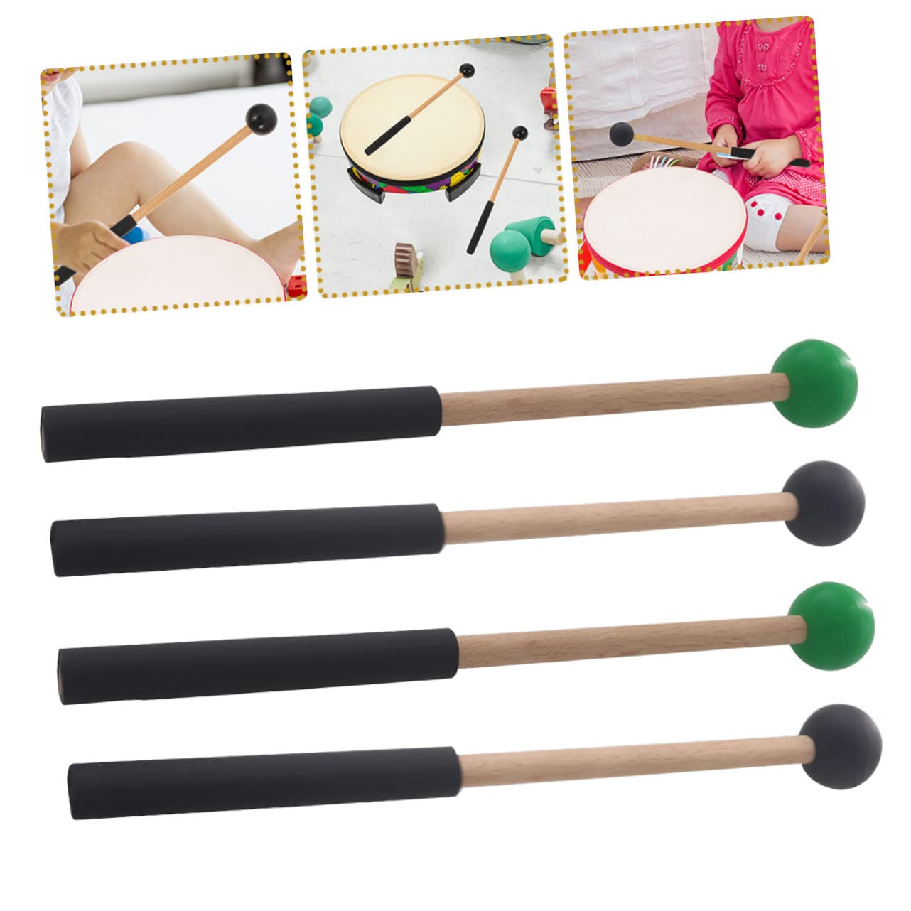 Abaodam 4paare Marimba Schlägel Zungentrommel-stöcke Mit Holzgriff Für Percussion-instrumente Zubehör Für Anfänger Und Profis