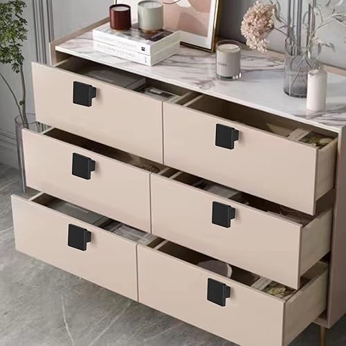 Miniatura 7 de Perillas cuadradas de 1.57 pulgadas, color negro mate, para gabinete de baño, cajón sblack 6 unidades
