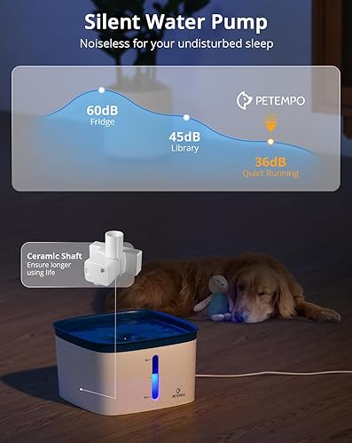 Miniatura 6 de Fuente de agua para gatos, fuente de agua ultra silenciosa para perros de 135 oz4 L, diseño de vórtice de limpieza instantánea, fuente de agua para