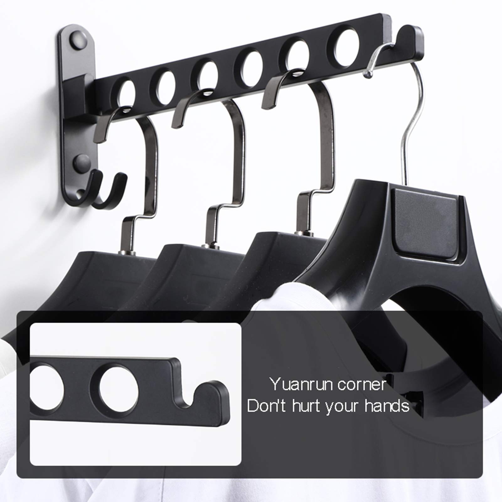 Appendiabiti Da Parete Pieghevole In Alluminio - 2 Pezzi, Con Asta 40cm, Per Lavanderia E Camera - Foto 9