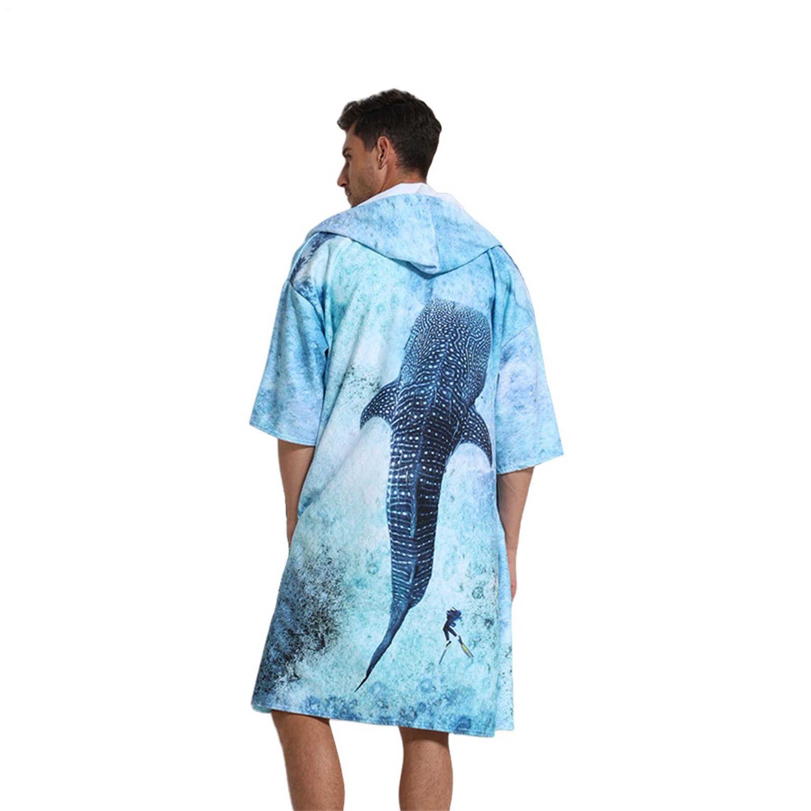 Peignoir en microfibre et drap de plage à capuche séchage rapide pour voyage et camping
