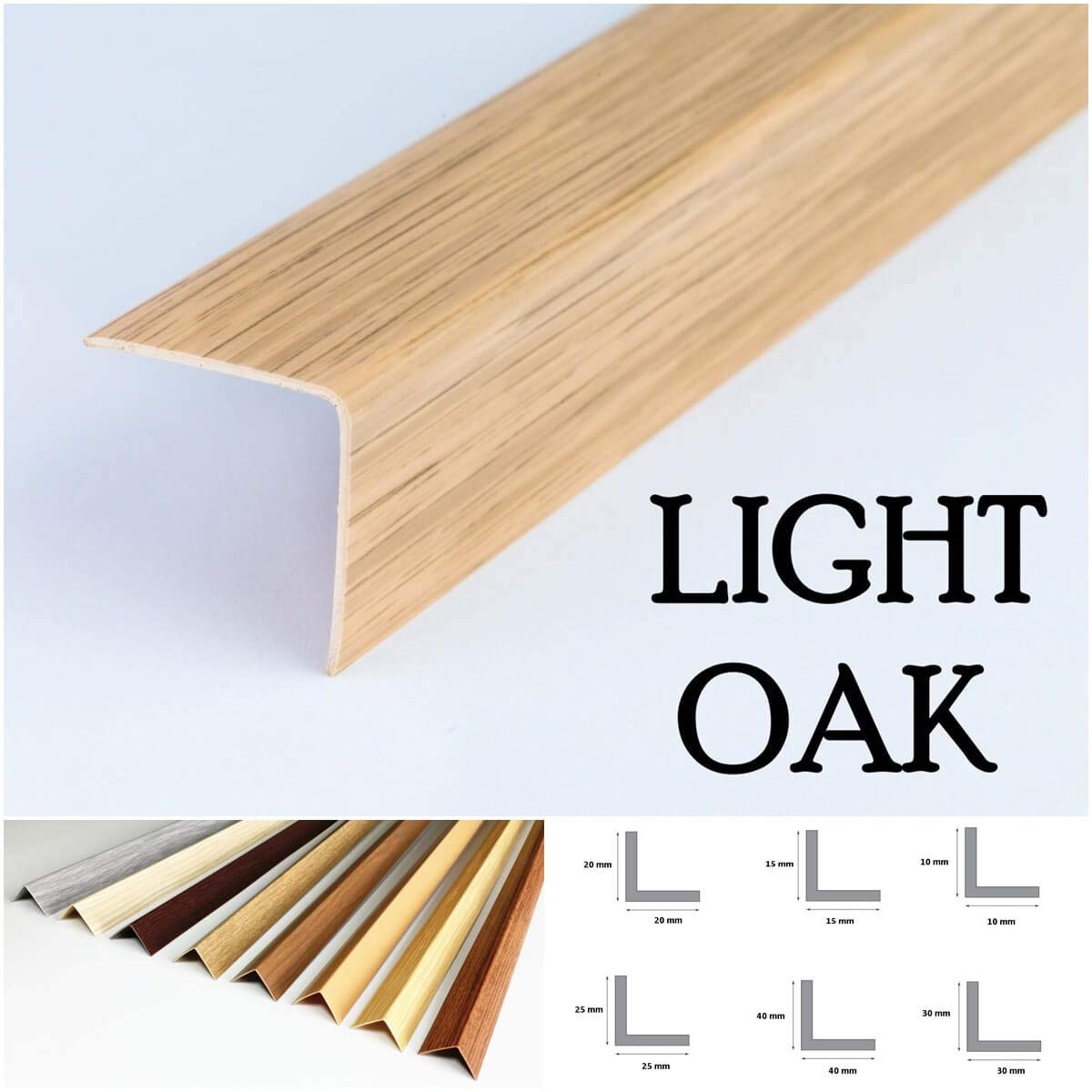 Wood Effect Plastic PVC Corner 1M Angle Trim Wall Corner Guard Edge