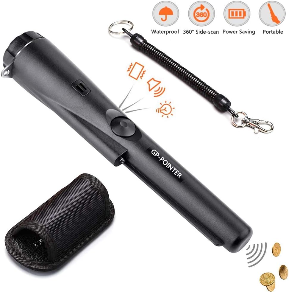 Metal Detecting Pinpointer with Holster, Waterproof 360ยฐScan Buzzer Vibration Automatic Tuning Good Helper of Ground Metal Detector for Gold Coin Treasure Hunter Junior Beginner Adult Kids