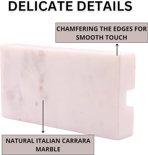 Miniatura 5 de Soporte para tarjetas de visita para escritorio, soporte para tarjetas de presentación, hecho de mármol blanco de carrara, soporte organizador de